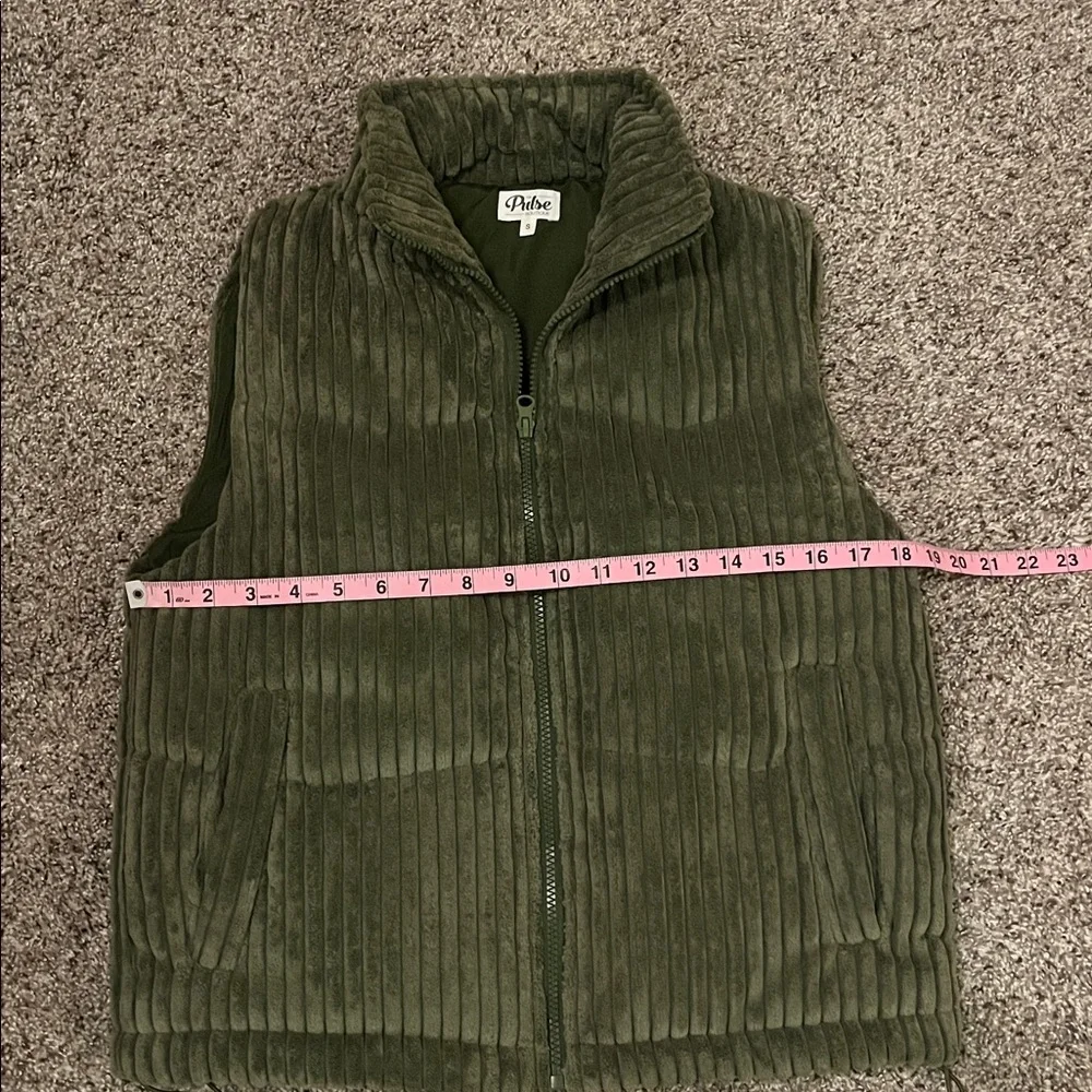 Pulse Boutique Olive Green Corduroy Vest - Picture 3 of 6